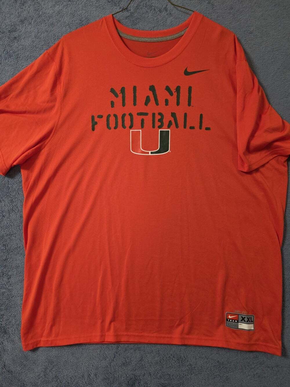 Nike Dri Fit Miami Hurricanes T-shirt 2XL Men's Orange Football XXL